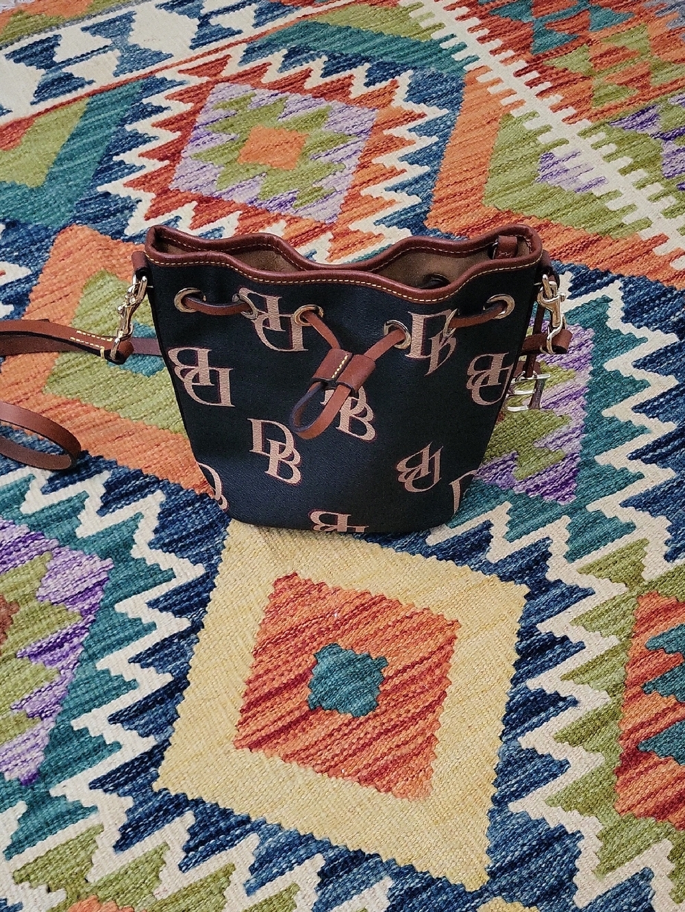 Dooney & Bourke Monogram Drawstring Adjustable Crossbody Bag - NWOT
